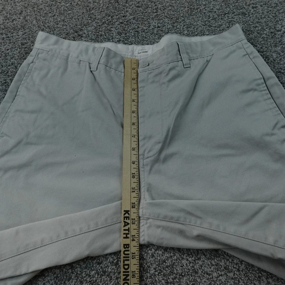 Gap Pants Mens 38X32 Beige Khaki Flat Front Chino Trouser‎ Classic Fit Wide Leg